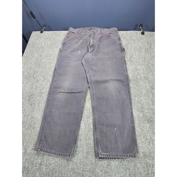 Carhartt Other - Carhartt Carpenter Pants Mens 36x30 Gray Distressed Canvas Workwear Paint